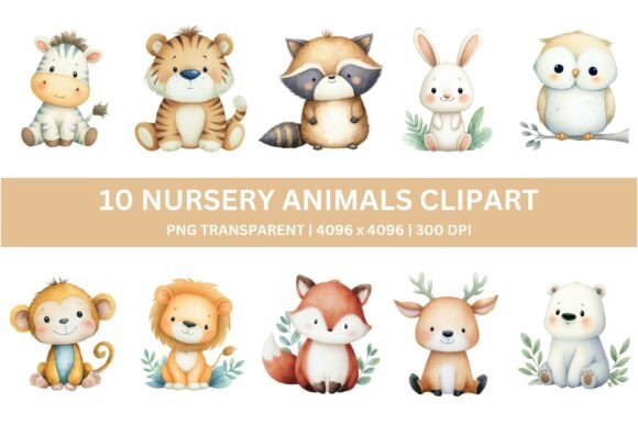 10 Baby Nursery Forest Animal Clipart: Whimsical Designs
