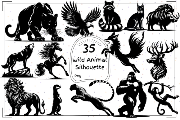 35 Wild Animal Silhouette Clipart: Bold Vectors for Impactful Design