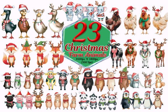 Adorable Christmas Farm Animals for Your Holiday Creations