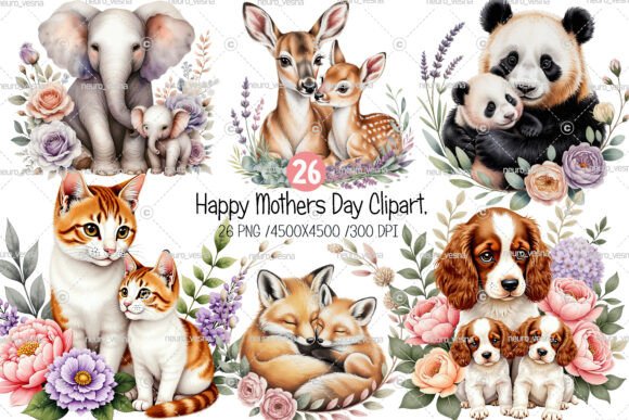 Animal Happy Mothers Day Clipart: A Designer's Guide to Heartfelt Creations