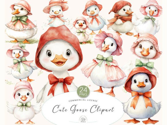 Goose Clipart – Cute Farm Animal PNG for Charming Designs