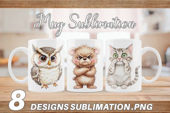 Mug Wrap Funny Animal Faces: Sublimation Designs for Playful Mugs
