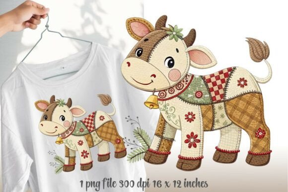 Patchwork Cow PNG: Adorable Farmhouse Clipart for Your Crafts