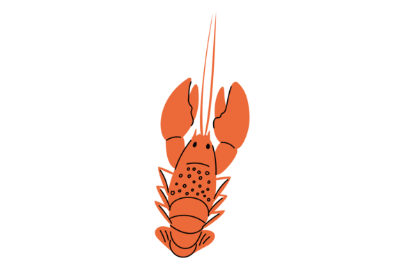Sea or River Crayfish: The Aquatic Animal Font