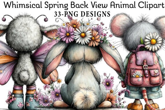 Spring Back View Animal Clipart: A Designer's Go-To Asset